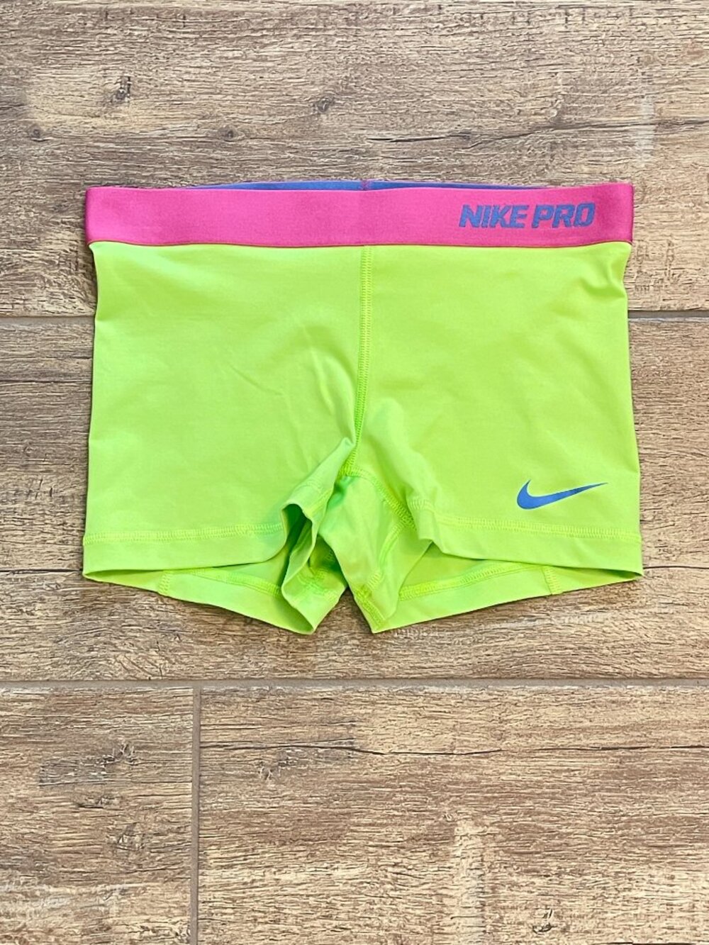 Nike Pro Bike Shorts Dri Fit Neon Green Small